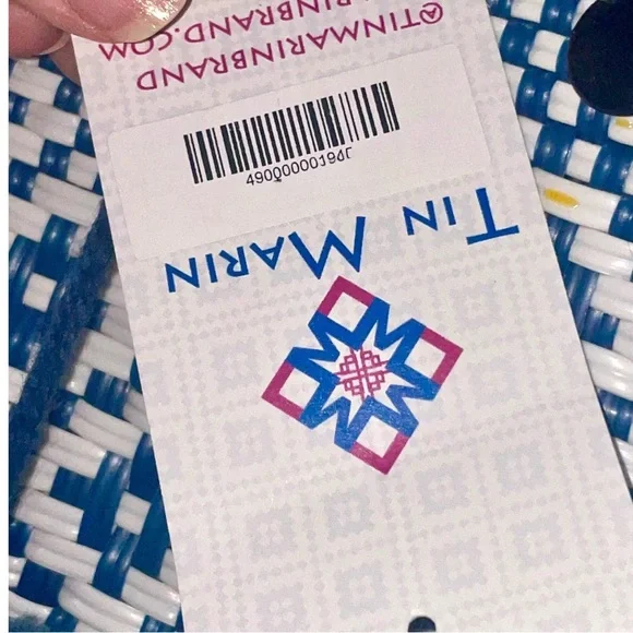 Tin Marin Woven Crossbody Artisan Bag Navy & White New with Tags 3 available - Picture 6 of 10